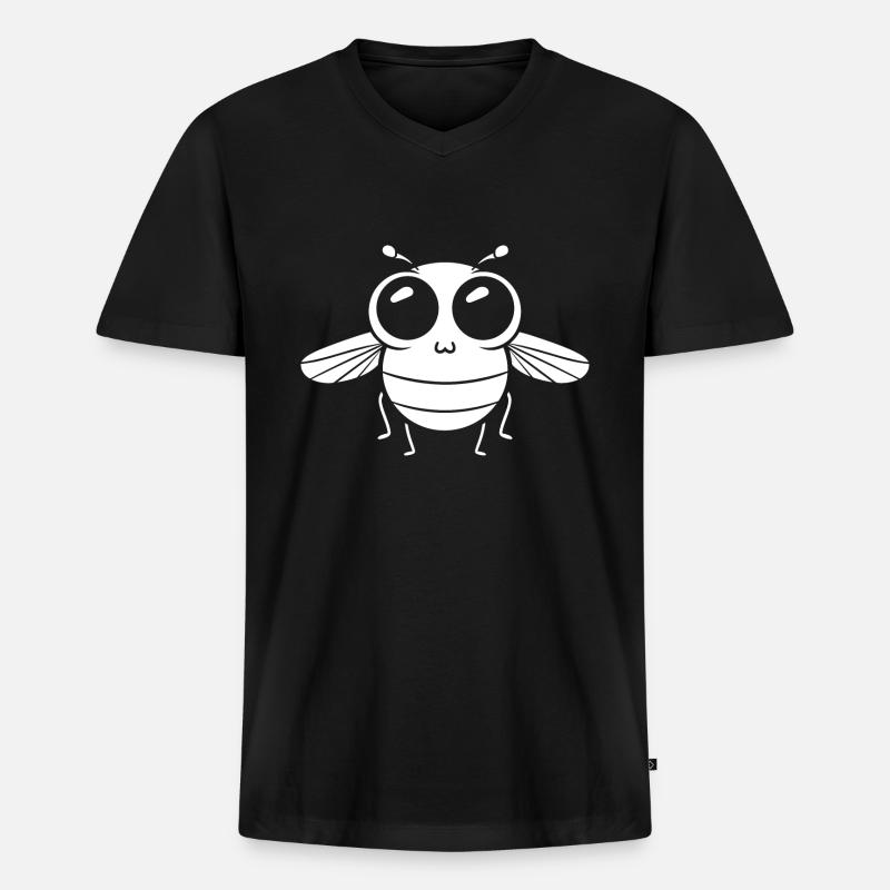 Fliegen - Männer Premium Bio T-Shirt mit V-Ausschnitt - Schwarz