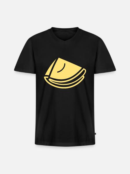 crêpe - T-shirt encolure en V Premium bio Homme - noir