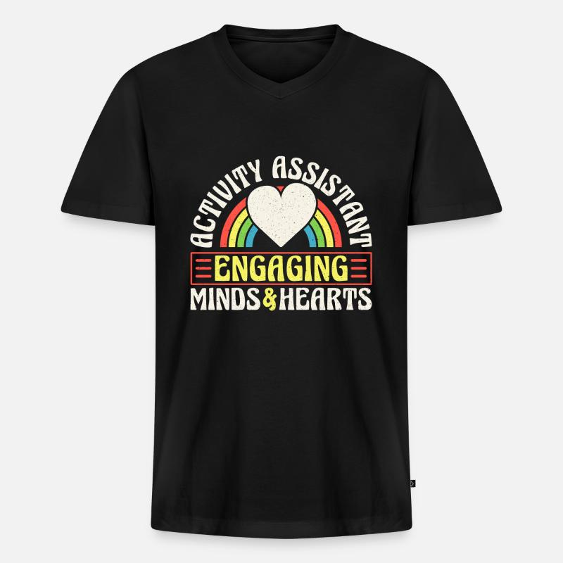 Rainbow Activity Assistant - Männer Premium Bio T-Shirt mit V-Ausschnitt - Schwarz
