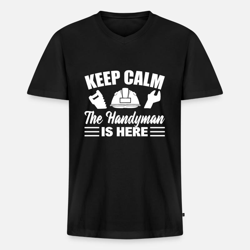 Handwerker -Werkzeuge DIY -Experte - Männer Premium Bio T-Shirt mit V-Ausschnitt - Schwarz