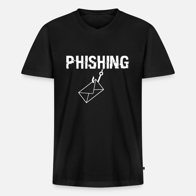 Phishing-E-Mail - Hacker für den - Männer Premium Bio T-Shirt mit V-Ausschnitt - Schwarz