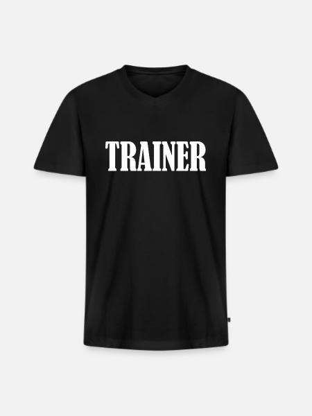 Trainer - Men's Premium Organic T-shirt with V-neck - black