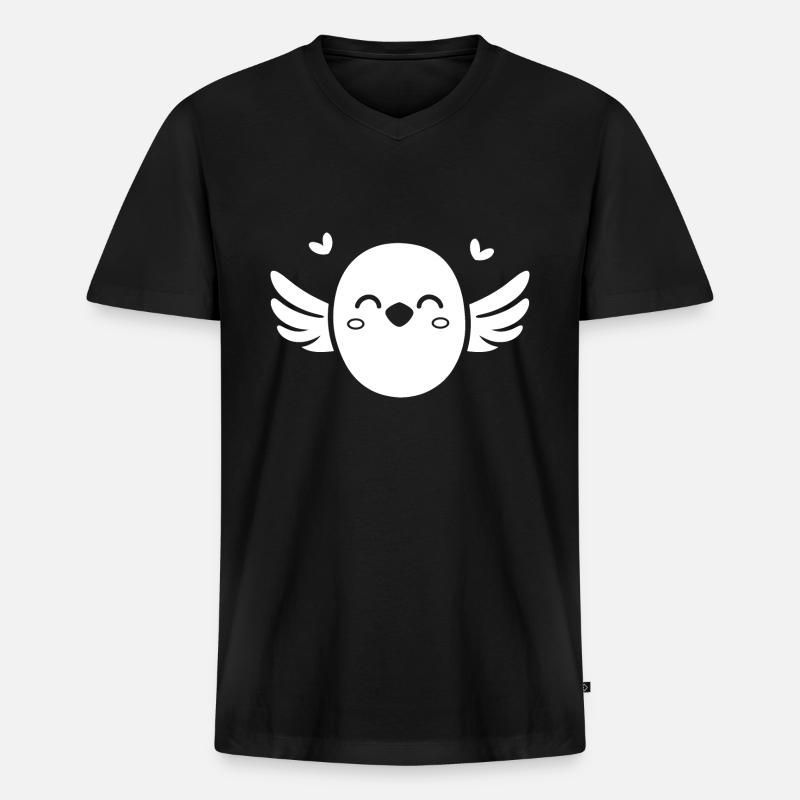 Taube - Männer Premium Bio T-Shirt mit V-Ausschnitt - Schwarz