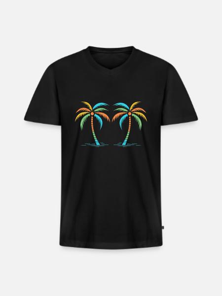je suis en vacances - T-shirt encolure en V Premium bio Homme - noir