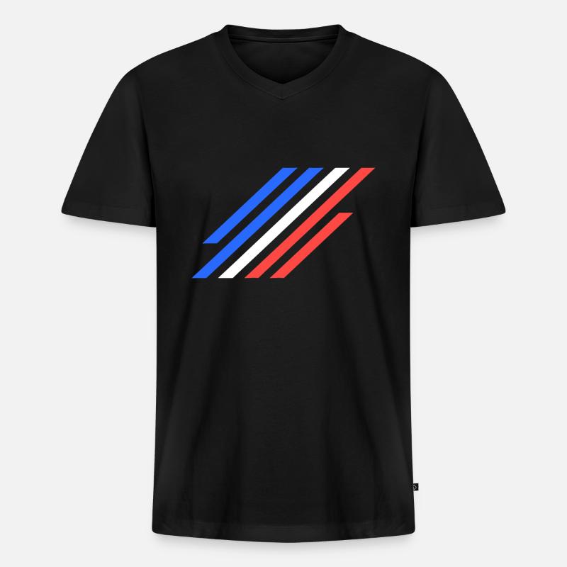 Frankreich - Männer Premium Bio T-Shirt mit V-Ausschnitt - Schwarz