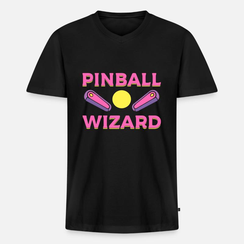Pinball Wizard Arcade -Techniker - Männer Premium Bio T-Shirt mit V-Ausschnitt - Schwarz