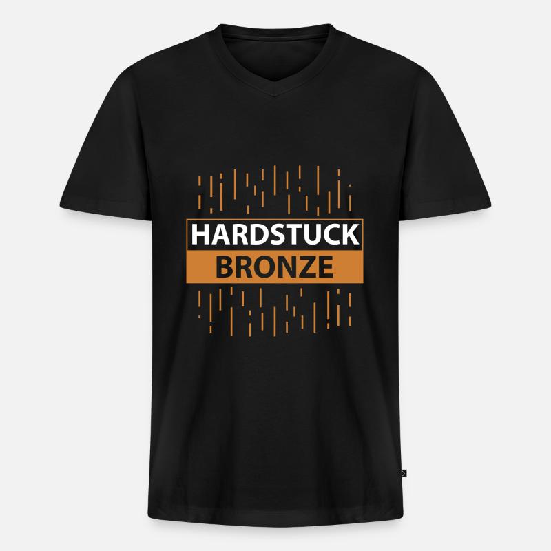Hardstuck Bronze - Männer Premium Bio T-Shirt mit V-Ausschnitt - Schwarz