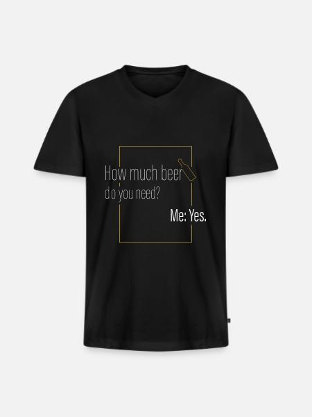How much beer? - Men's Premium Organic T-shirt with V-neck - black