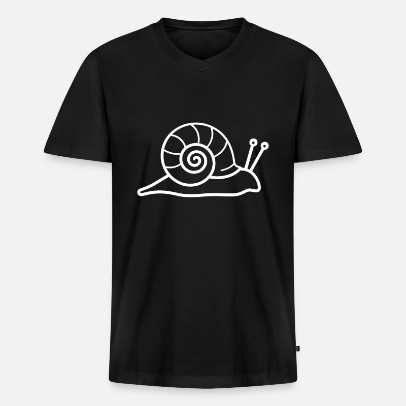 Schnecke - Männer Premium Bio T-Shirt mit V-Ausschnitt - Schwarz