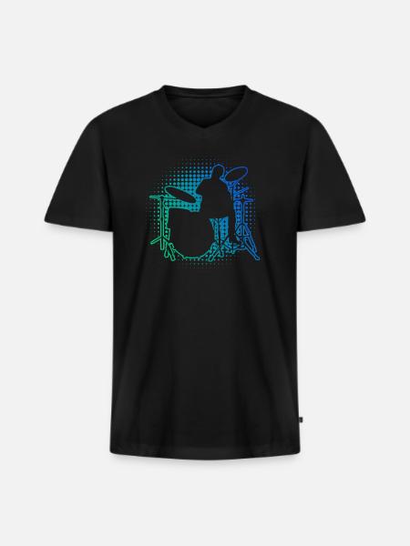 Men's Drummer Drummer Drums - Men's Premium Organic T-shirt with V-neck - black