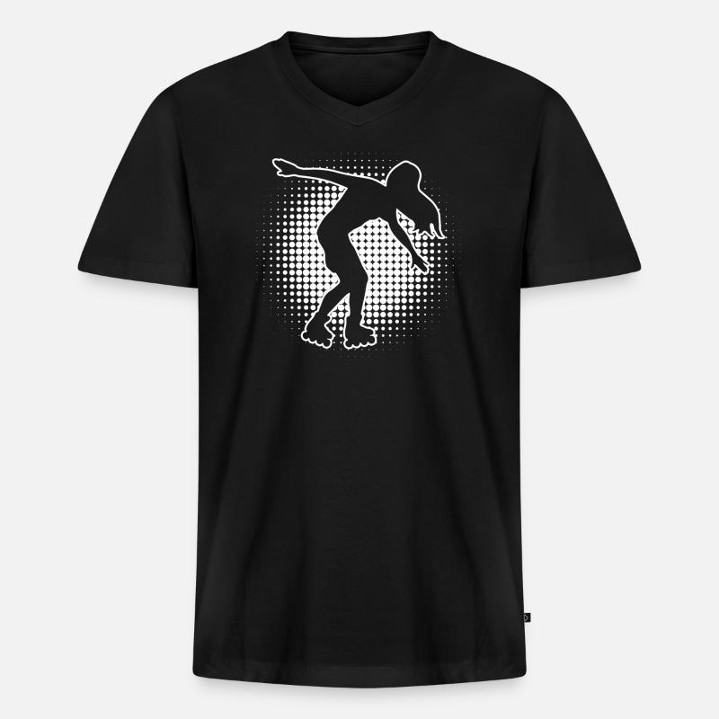 Rollschuh Rollerskaten Damen Herren Rollerskate - Männer Premium Bio T-Shirt mit V-Ausschnitt - Schwarz