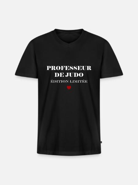 Professeur de judo - T-shirt encolure en V Premium bio Homme - noir