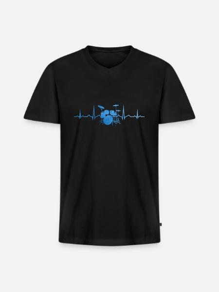 Men's Percussionist Drummer Drummer - Men's Premium Organic T-shirt with V-neck - black
