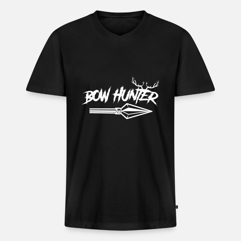 Pfeilspitze Bogenjäger Bogenjagd Für Jagdsaison - Männer Premium Bio T-Shirt mit V-Ausschnitt - Schwarz