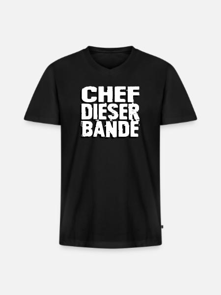Chef dieser Bande - Männer Premium Bio T-Shirt mit V-Ausschnitt - Schwarz