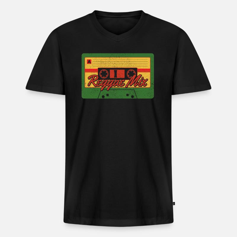 Reggae - Männer Premium Bio T-Shirt mit V-Ausschnitt - Schwarz