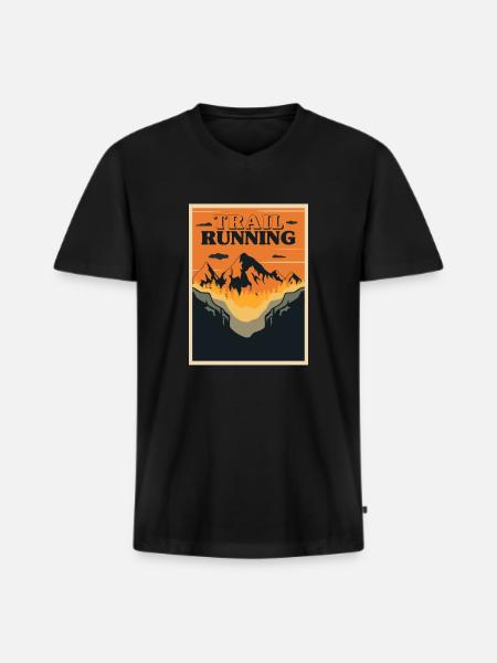 TrailRunning Trail Running Trailrunner Mountain Running - Men's Premium Organic T-shirt with V-neck - black