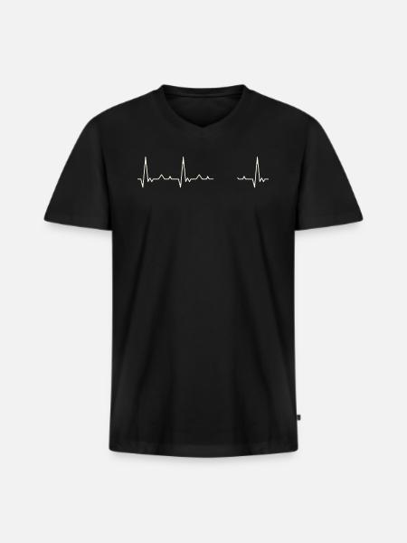 Bil Klassisk 1920'erne. Kærlighed. EKG. Puls. Slå. - Premium økologisk T-shirt med V-hals til mænd - sort