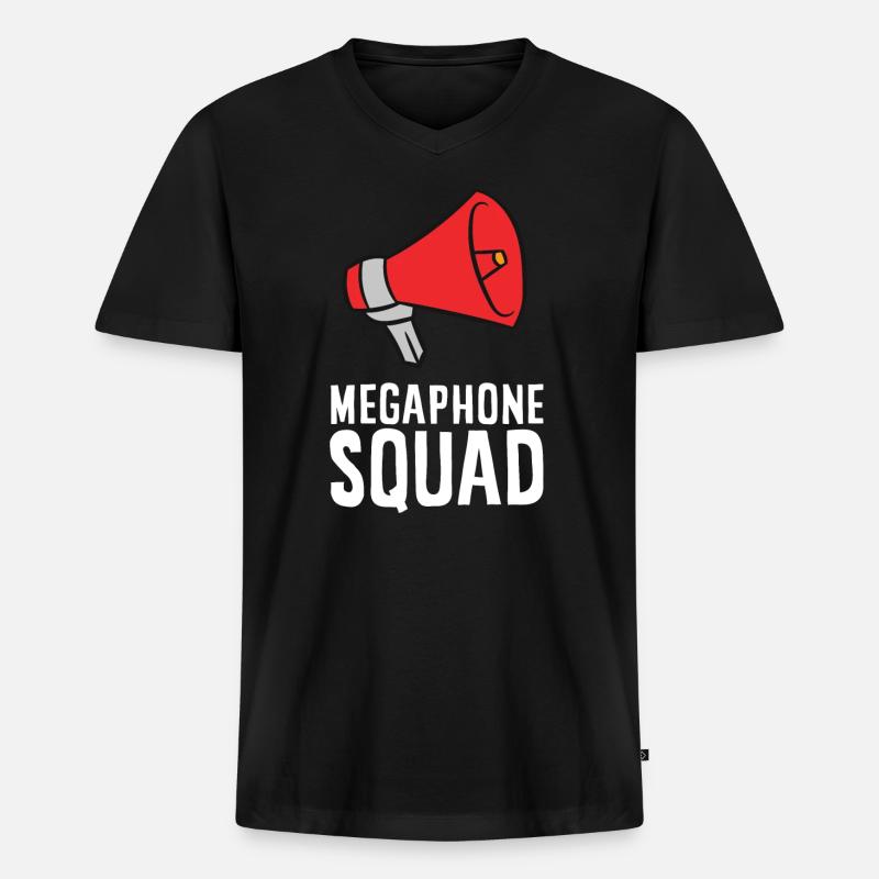 Megafon / Megaphon - Megaphone Squad - Männer Premium Bio T-Shirt mit V-Ausschnitt - Schwarz