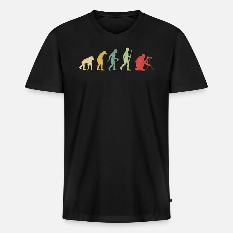 Photografer Pro Evolution - Männer Premium Bio T-Shirt mit V-Ausschnitt - Schwarz