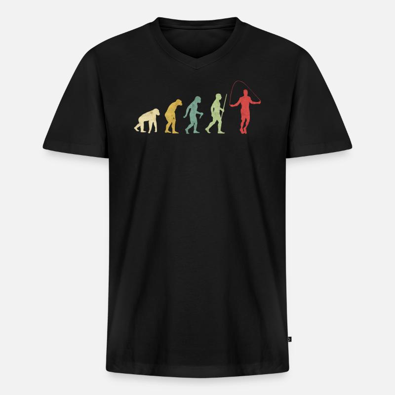 Sprungseilentwicklung - Männer Premium Bio T-Shirt mit V-Ausschnitt - Schwarz