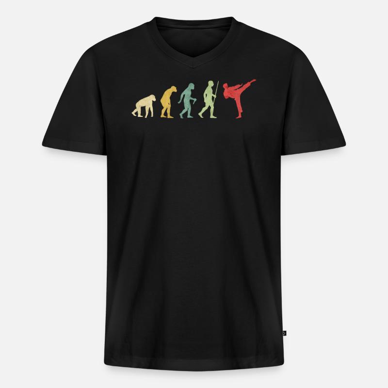 Karate High Kick Evolution - Men's Premium Organic T-shirt with V-neck - black