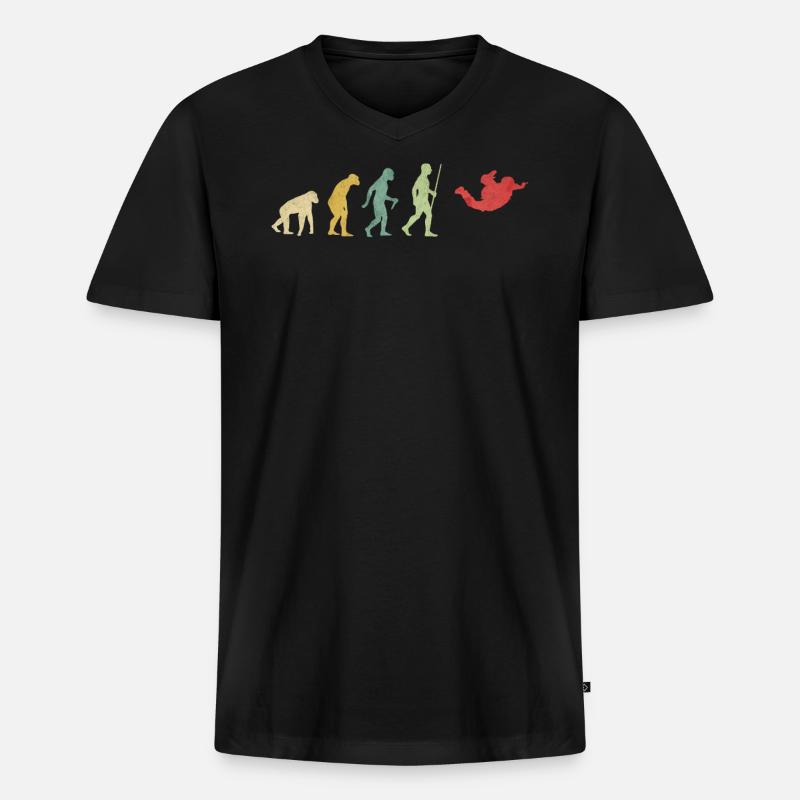 Skydiver Evolution - Men's Premium Organic T-shirt with V-neck - black