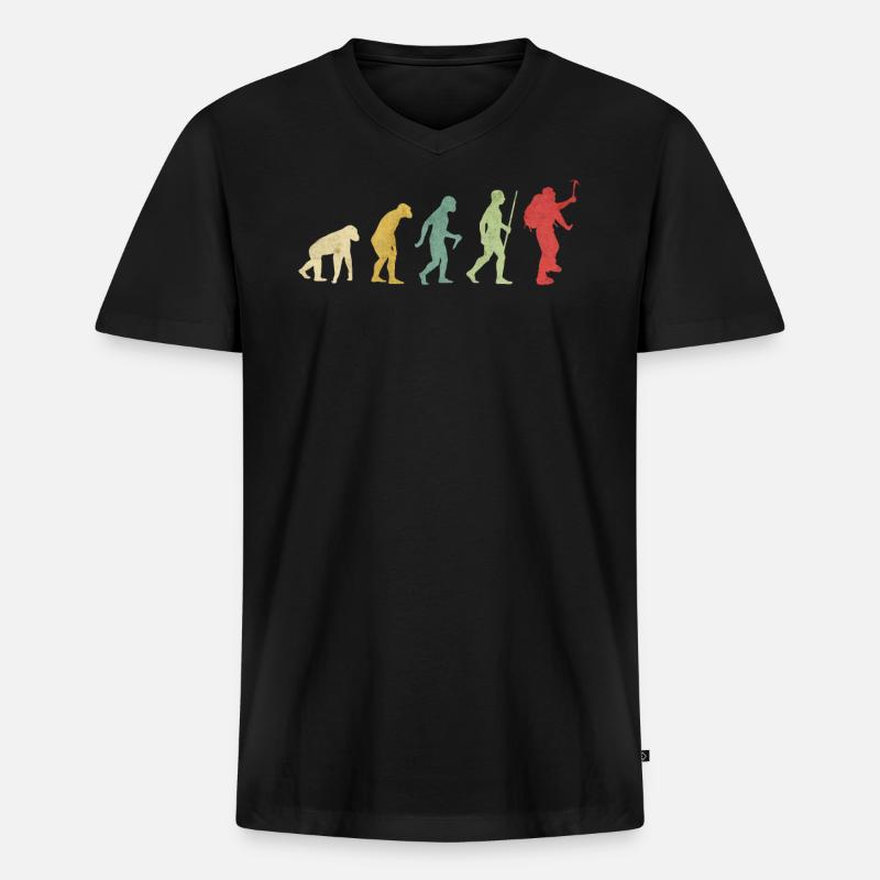 Mountain Climbing Evolution - Men's Premium Organic T-shirt with V-neck - black