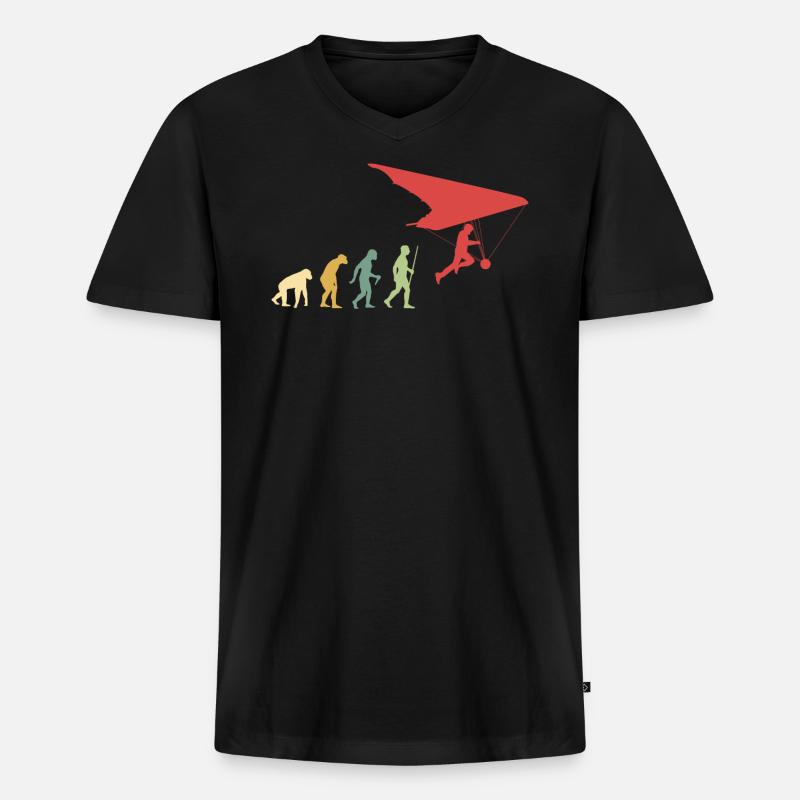 Langgliedentwicklung - Männer Premium Bio T-Shirt mit V-Ausschnitt - Schwarz