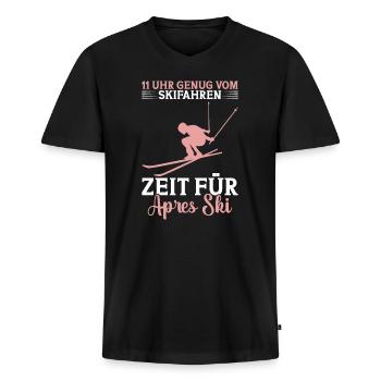 Snowboard Apres Ski Party Kostüm Skifahren Rodel - Männer Premium Bio T-Shirt mit V-Ausschnitt - Schwarz - Vorne - Nico (187cm)
