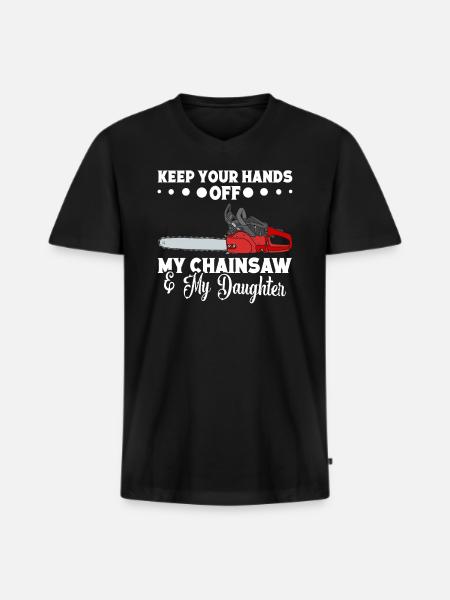 Lumberjack Tools Chainsaw Lovers Lumberjack - Men's Premium Organic T-shirt with V-neck - black