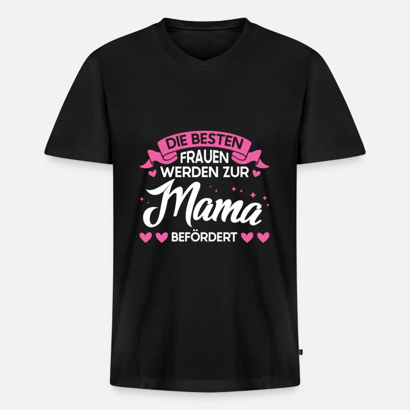 Mutter Familie Mama Geschenk - Männer Premium Bio T-Shirt mit V-Ausschnitt - Schwarz