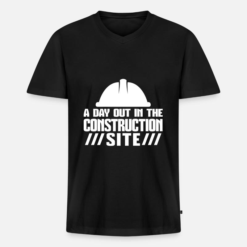 Baustelle Bauherr Geschenk - Männer Premium Bio T-Shirt mit V-Ausschnitt - Schwarz