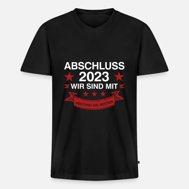 Abschluss 2023 Schule Absolventen Geschenk - Männer Premium Bio T-Shirt mit V-Ausschnitt - Schwarz
