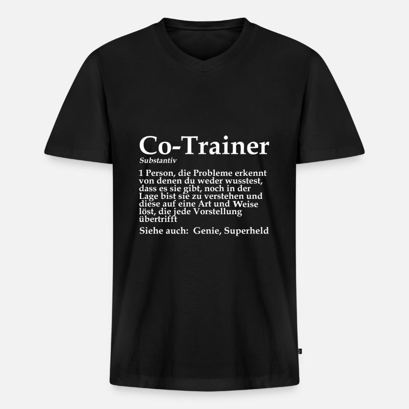 Co-Trainer Sport Assistenztrainer Geschenk - Männer Premium Bio T-Shirt mit V-Ausschnitt - Schwarz