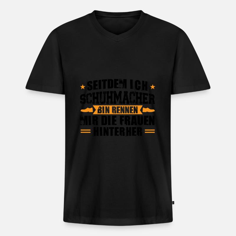 Schuster Beruf Schuhe Geschenk - Männer Premium Bio T-Shirt mit V-Ausschnitt - Schwarz