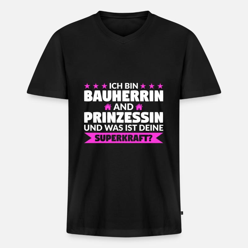 Bauherrin Bauherr Bauherrinnen Geschenk - Männer Premium Bio T-Shirt mit V-Ausschnitt - Schwarz