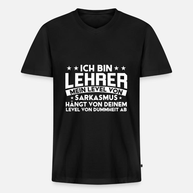 Lehrerin Lehrer Schule Lehrer Geschenk - Männer Premium Bio T-Shirt mit V-Ausschnitt - Schwarz