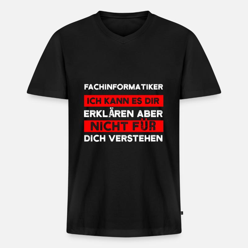Fachinformatiker Beruf Programmierer Geschenk - Männer Premium Bio T-Shirt mit V-Ausschnitt - Schwarz