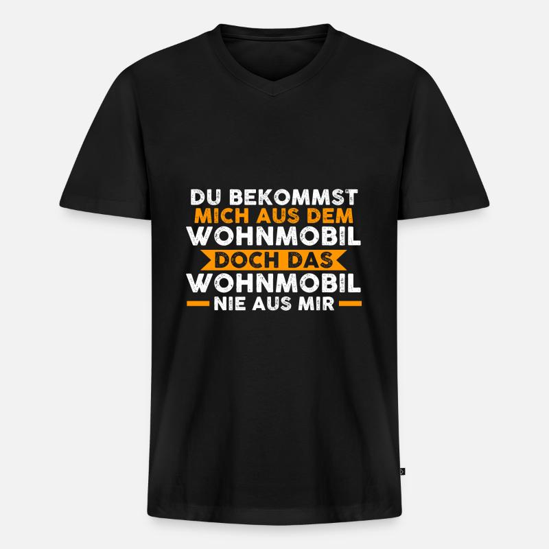 Camper Camping Wohnmobil Geschenk - Männer Premium Bio T-Shirt mit V-Ausschnitt - Schwarz
