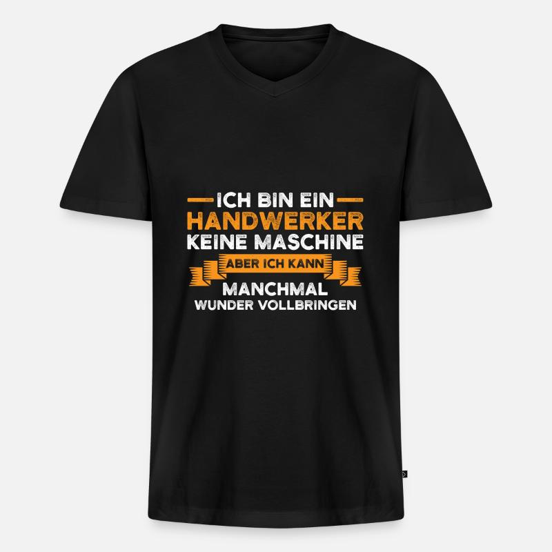 Handwerker Beruf Heimwerker Geschenk - Männer Premium Bio T-Shirt mit V-Ausschnitt - Schwarz