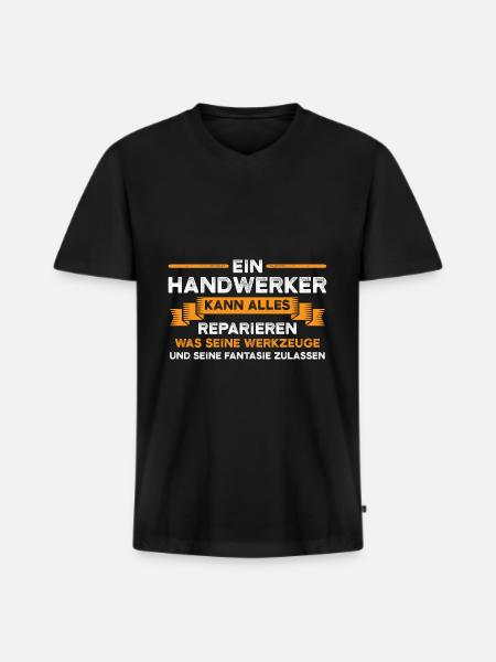 Handwerker Beruf Handwerker Geschenk - Männer Premium Bio T-Shirt mit V-Ausschnitt - Schwarz