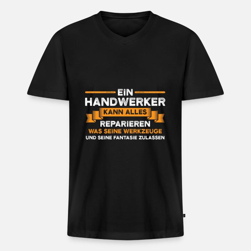 Handwerker Beruf Handwerker Geschenk - Männer Premium Bio T-Shirt mit V-Ausschnitt - Schwarz
