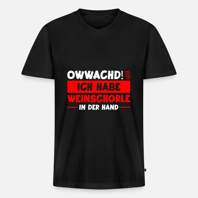 Schorle Pfälzer Pälzer Geschenk - Männer Premium Bio T-Shirt mit V-Ausschnitt - Schwarz