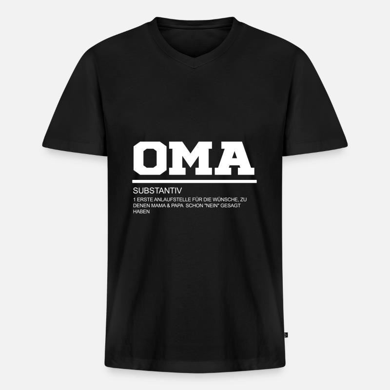 Oma Definition Großmutter Geschenk - Männer Premium Bio T-Shirt mit V-Ausschnitt - Schwarz