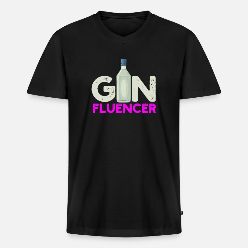 Gin Fluencer - Männer Premium Bio T-Shirt mit V-Ausschnitt - Schwarz