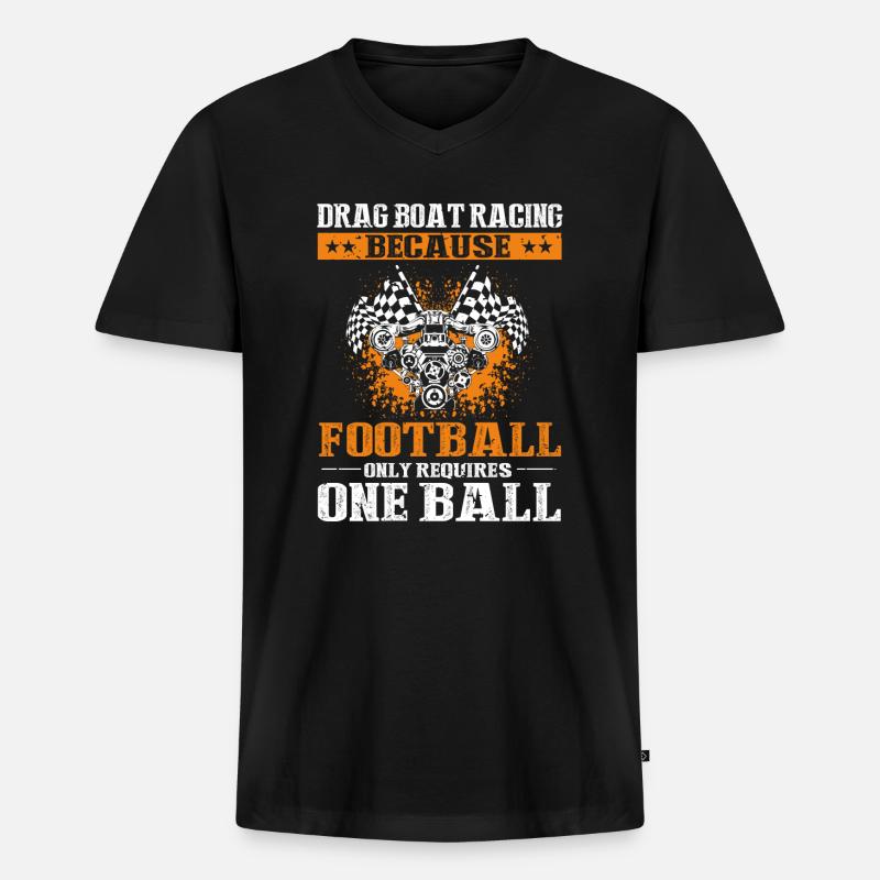 Drag Boot Design für Rennbootfahrer - Männer Premium Bio T-Shirt mit V-Ausschnitt - Schwarz