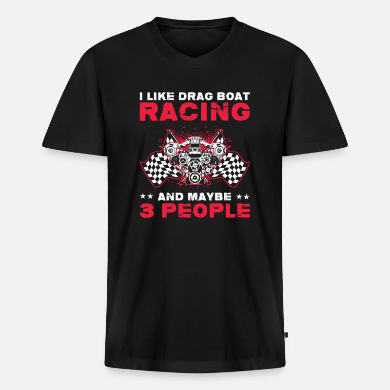 Schnellboot-Rennen Design for Rennbootfahrer - Männer Premium Bio T-Shirt mit V-Ausschnitt - Schwarz