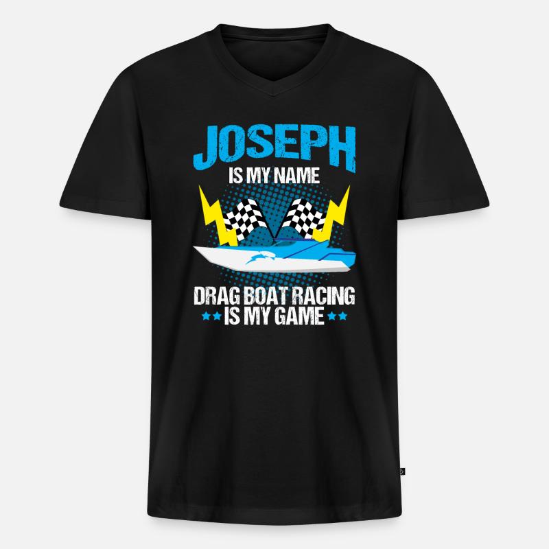 Drag Boot Design für Rennbootfahrer - Männer Premium Bio T-Shirt mit V-Ausschnitt - Schwarz