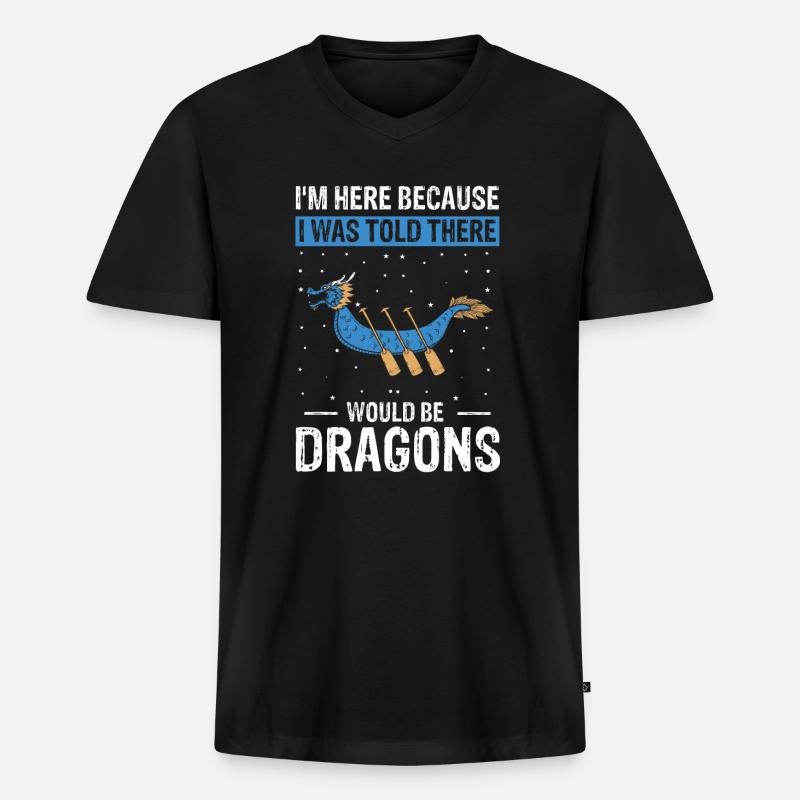 Drachenboot Trainer und Drachenboot - Männer Premium Bio T-Shirt mit V-Ausschnitt - Schwarz